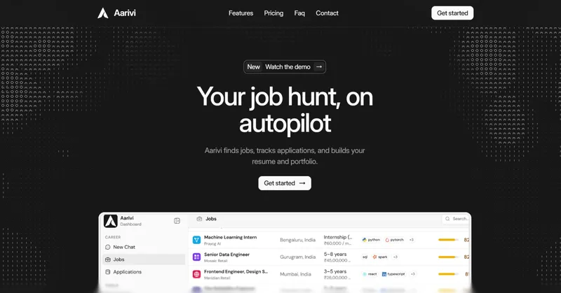 Source image for Let AI find jobs and email founders for you: Aarivi, $1,335 MRR