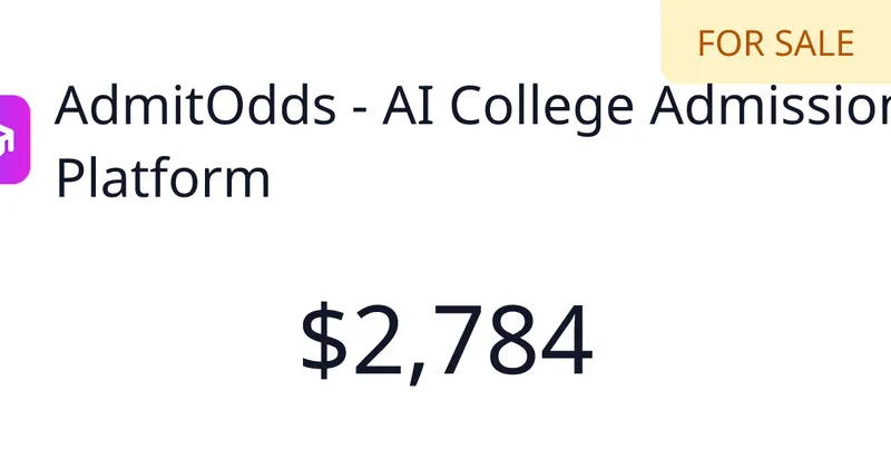Source image for Build an AI college admissions app: AdmitOdds, $402 MRR