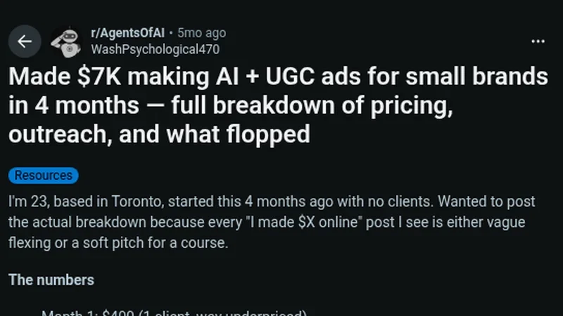 DM small brands a free AI sample ad, then charge per ad