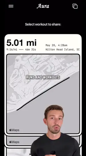 An organic Aura running app video from the AppKittie organic library