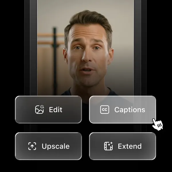 The Arcads editor: edit, captions, upscale and extend a talking-actor video