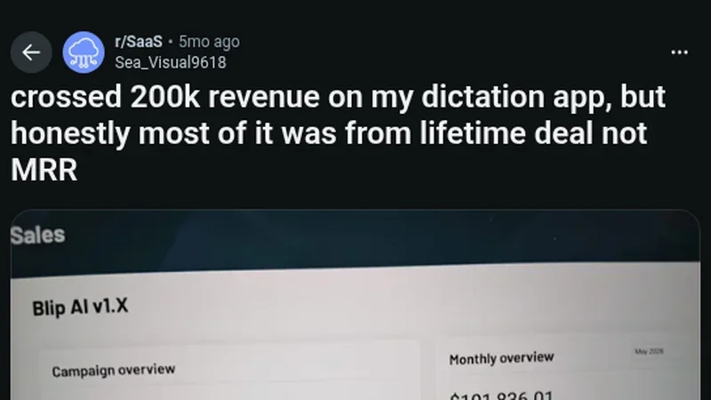 Sell an AI dictation app through lifetime deals: Blip AI passes $200K