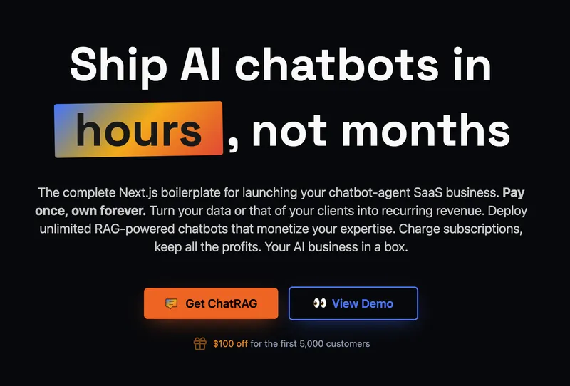 Sell an AI chatbot starter kit to developers