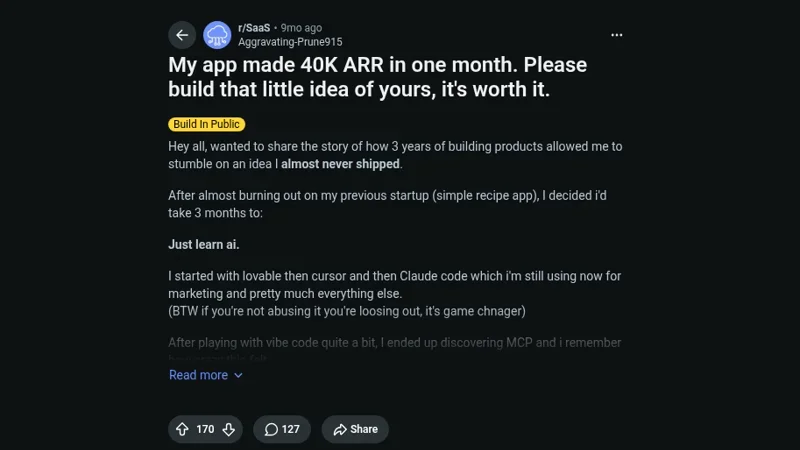 Validate an app idea in a weekend with four AI app builders: $40K ARR in a month