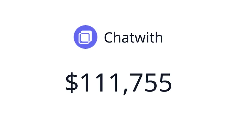 Source image for Add a custom ChatGPT chatbot trained on your site: Chatwith, $3,565 MRR