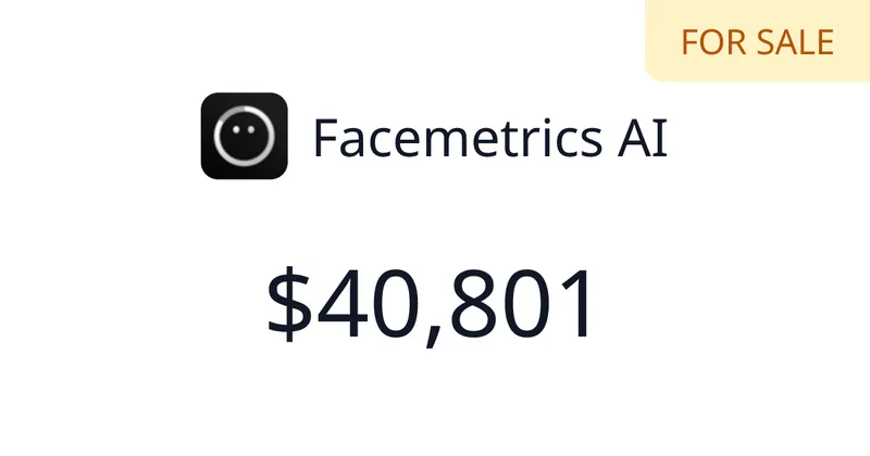 Source image for Facemetrics AI: a facial analysis app built on computer vision, $1,133 MRR