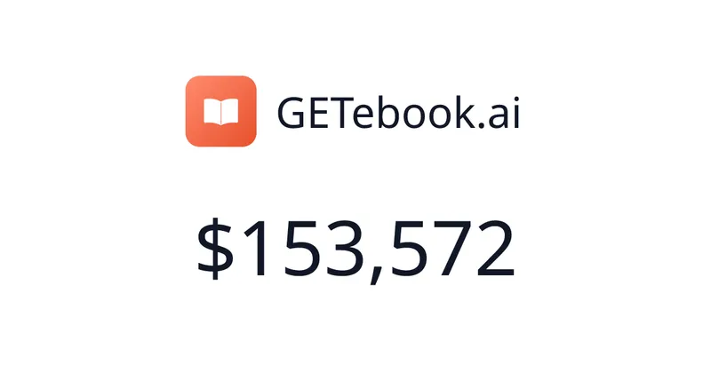 Source image for GETebook.ai turns an idea into a publish-ready ebook, $10.6K MRR