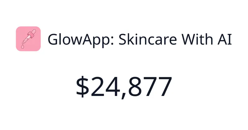 Source image for GlowApp: an AI skincare app, $5,896 MRR