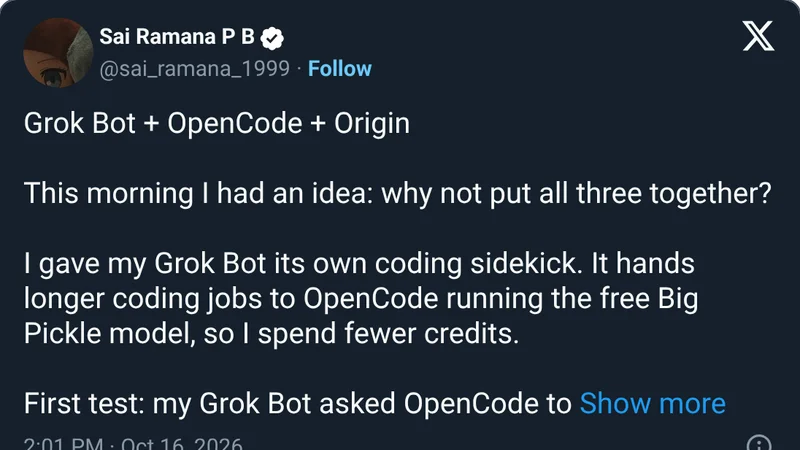 Source image for Give Grok Bot a free coding sidekick: a notes app in 38 seconds