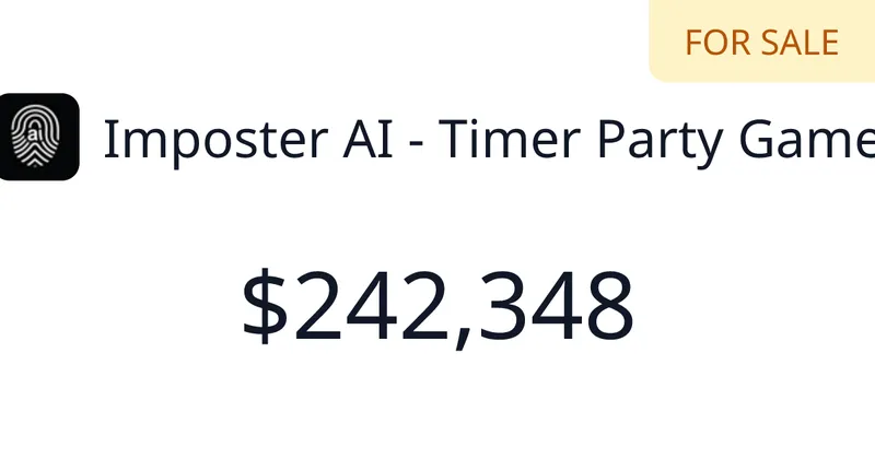 Source image for Imposter AI: a party game app with AI-powered categories, $20.1K MRR