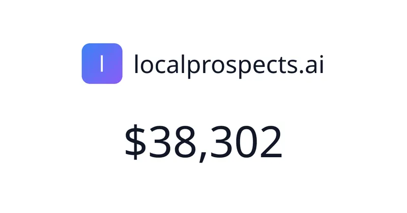 Source image for localprospects.ai sells lead lists and personalized outreach, $8,356 MRR