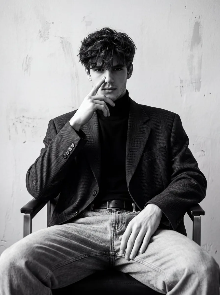 Source image for Make a Black-and-White Editorial Fashion Portrait With Nano Banana 2.1 Like @harboriis