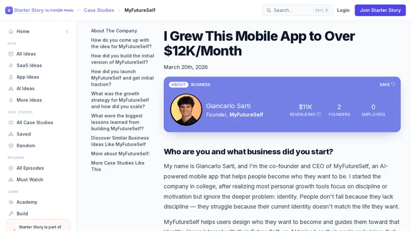 Build your first mobile app with Claude and Cursor: MyFutureSelf, $11K a month
