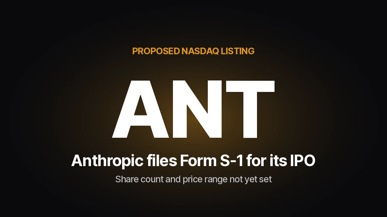 Starbelo card showing the ticker ANT for Anthropic's proposed Nasdaq listing