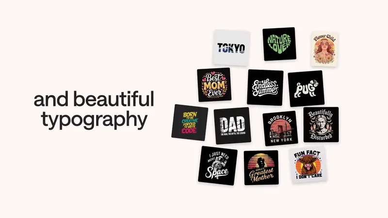Grid of sticker and t-shirt style vector designs made with Ideogram