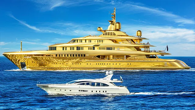 From the Pikzels gallery: a gold superyacht at sea
