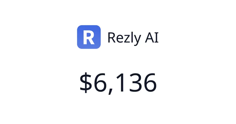 Source image for Rezly AI: a free AI resume builder, $1,182/mo