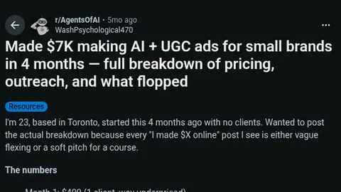 Source image for Make AI UGC ads for small brands: $7,000 in 4 months