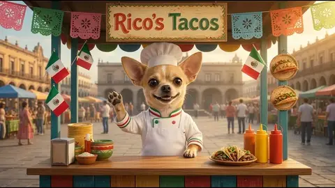 Source image for Make AI animal-chef street-food videos like More Vision Fun: 166K views on a 1.2K-subscriber channel