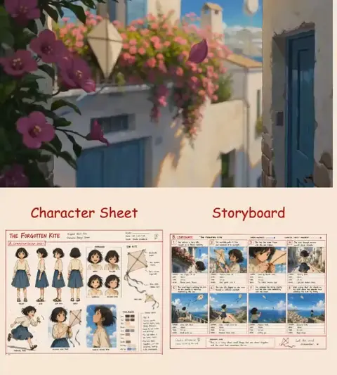 Source image for Turn one GPT Image storyboard into a cinematic anime scene
