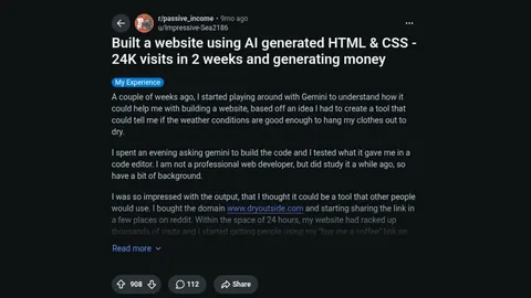 Source image for Build a one-question website with Gemini: DryOutside, 24K visits in two weeks