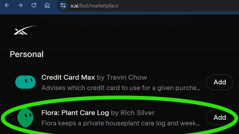 Source image for Flora: a houseplant care Grok Bot featured on the marketplace