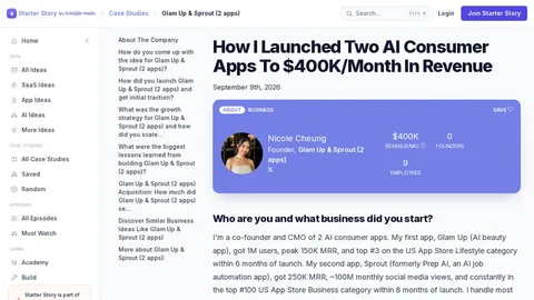 Source image for Grow AI consumer apps with UGC creator campaigns: Glam Up and Sprout, $400K a month