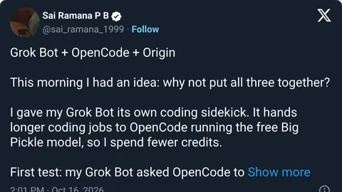 Source image for Give Grok Bot a free coding sidekick: a notes app in 38 seconds