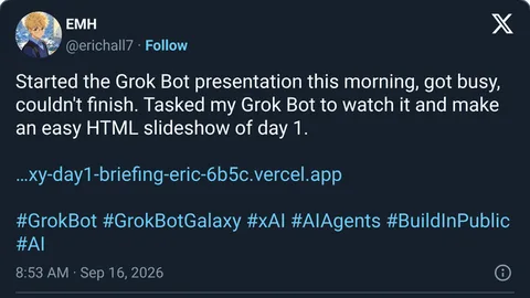 Source image for Grok Bot watched a livestream you missed and made a slideshow recap