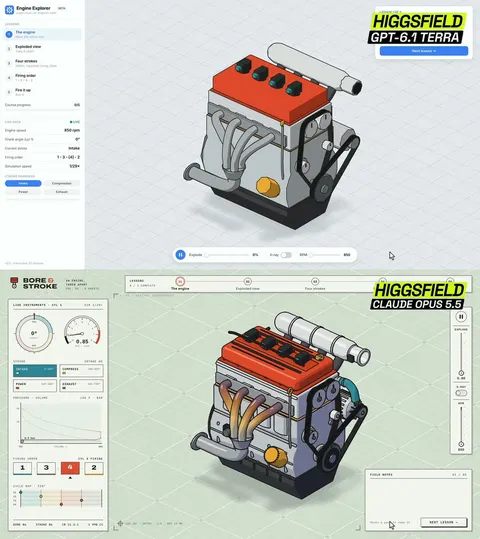 Source image for Make an engine explainer with GPT-6.1 Terra vs Claude Opus 5.5: 18.7K views