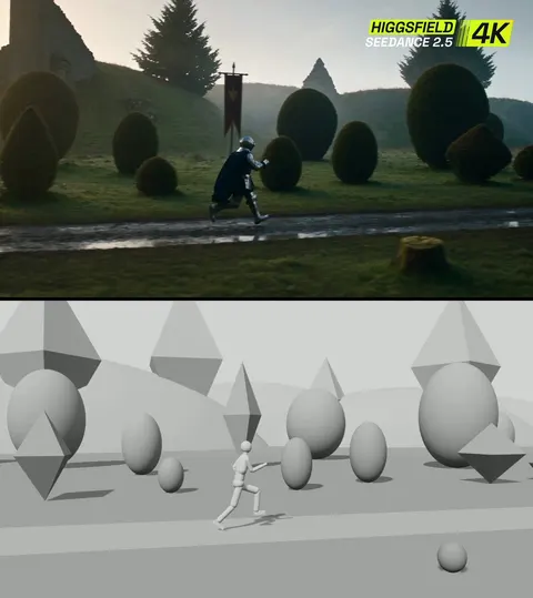 Source image for Turn a Blender blockout into a world changing run with Seedance 4K: 21.7K views