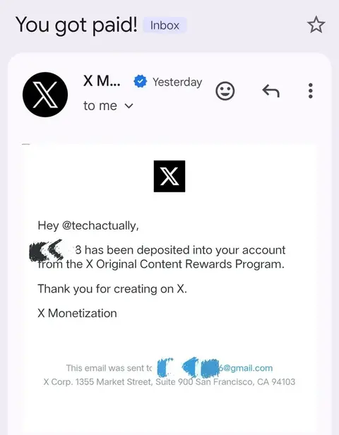 Source image for Get a first X Original Content Rewards payout