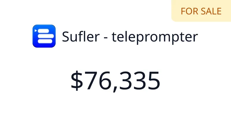Source image for Sufler, a teleprompter app with AI script writing, $2,291 MRR