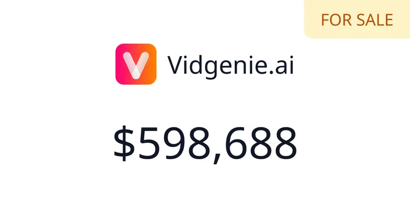 Source image for Make AI social videos for businesses: Vidgenie.ai, $5,616 MRR