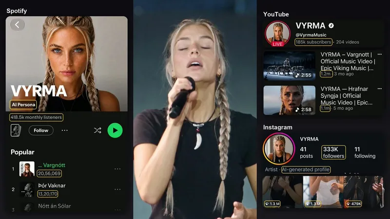 Source image for Grow an AI Viking folk singer like VYRMA: 420K monthly Spotify listeners