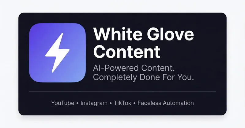 Source image for Sell done-for-you faceless YouTube channels: White Glove Content, $65.1K MRR