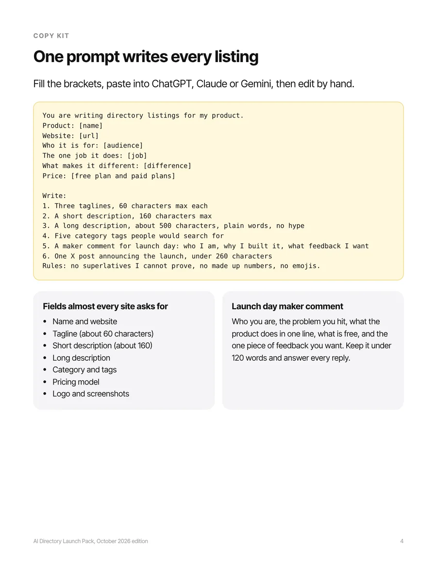 One prompt writes every listing