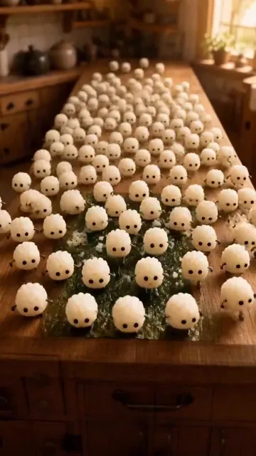 Rice balls march onto the nori