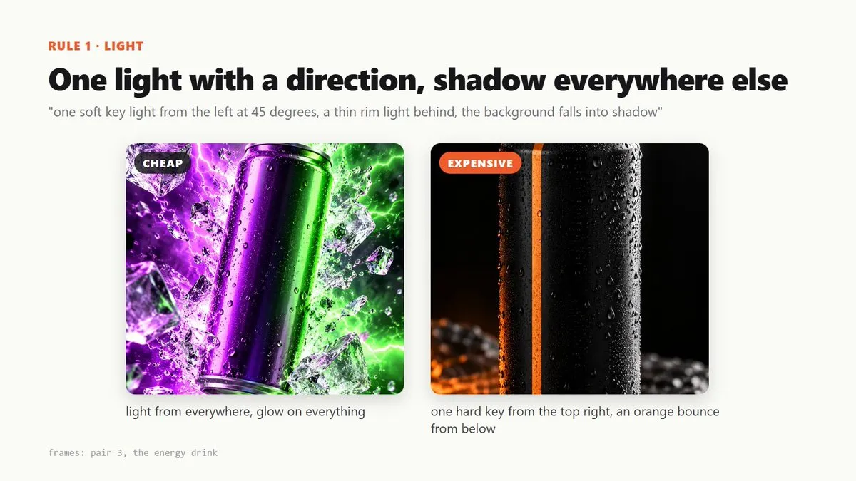 Before and after: Light: one light with a direction