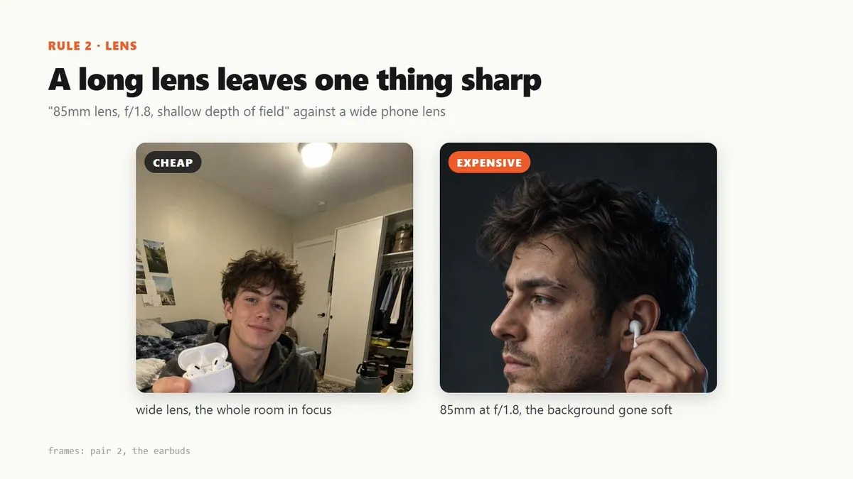 Before and after: Lens: long and shallow