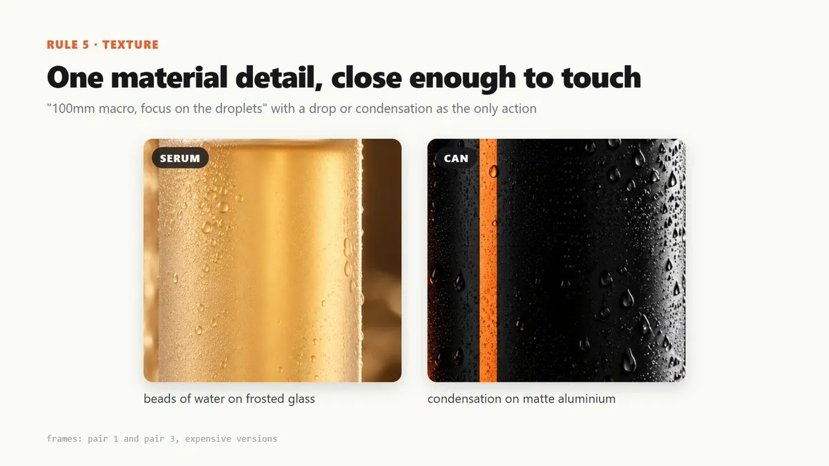 Before and after: Texture: one touchable detail