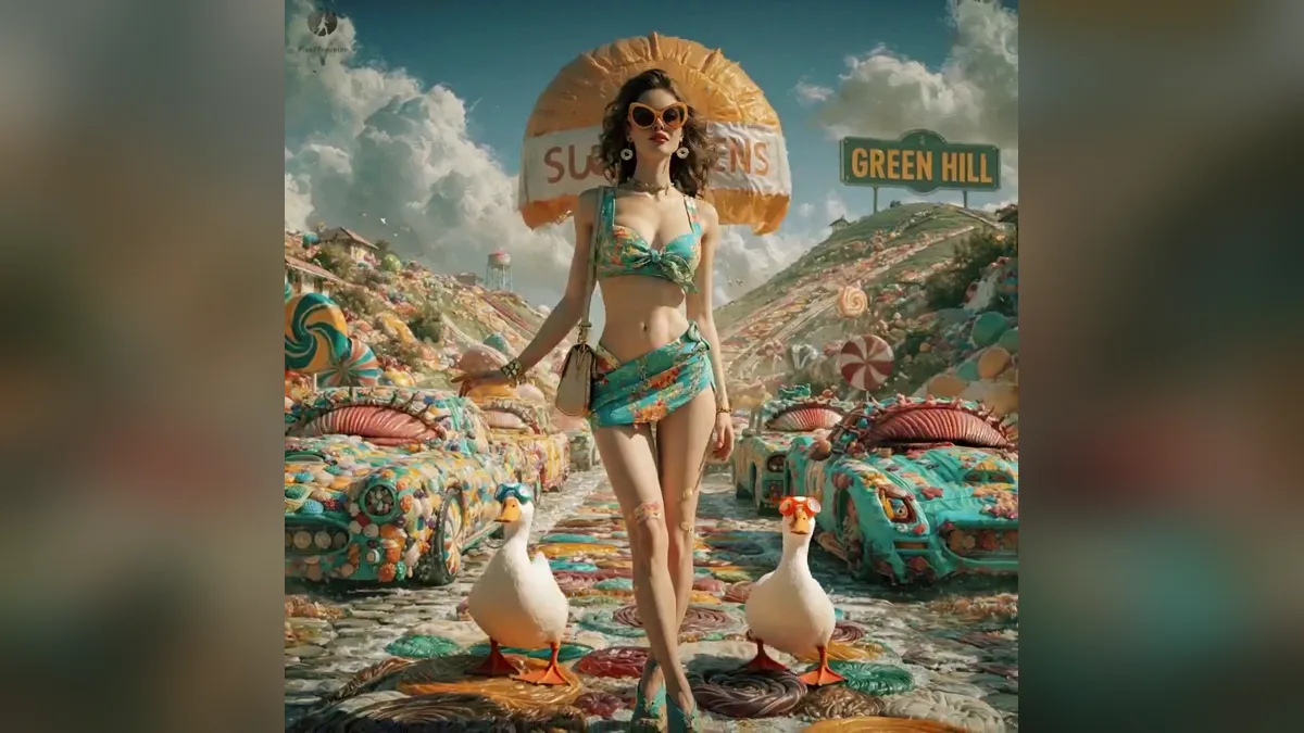 Still from the result video: Surreal Candy-World Walk