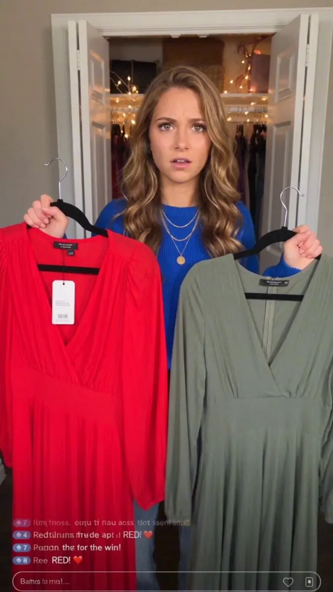 Still from the result video: UGC Livestream: Followers Pick the Outfit