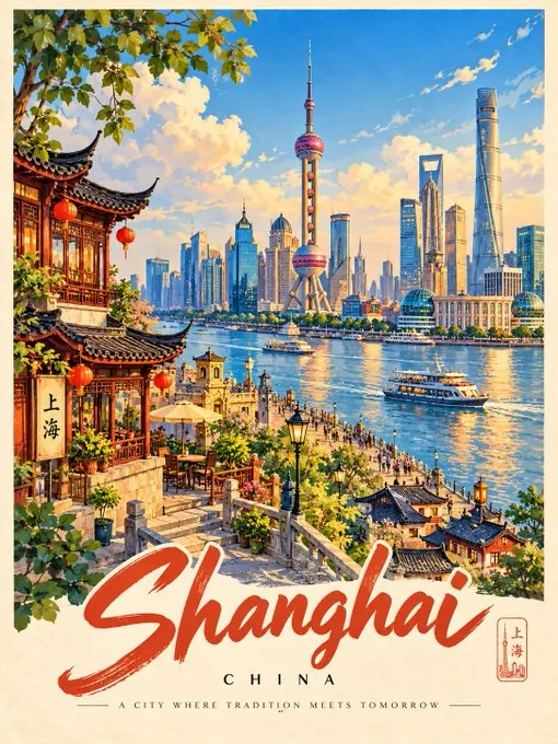 The result image: Vintage Travel Poster