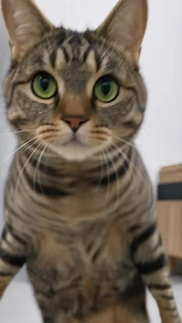 AI dancing cat trend: a tabby cat doing the Toc Toc dance on its hind legs